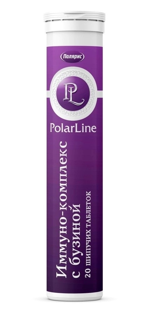 Polarline Иммуно-комплекс с бузиной, таблетки шипучие, 3.8 г, 20 шт. фото