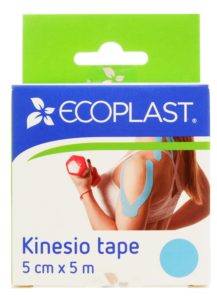 Ecoplast Kinesio tape, 5 см х 5 м, кинезио тейп, 1 шт, голубой фото