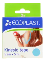 Ecoplast Kinesio tape, 5 см х 5 м, кинезио тейп, 1 шт, голубой фото 