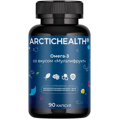 Arctichealth омега-3 со вкусом мультифрукт, капсулы, 90 шт. фото