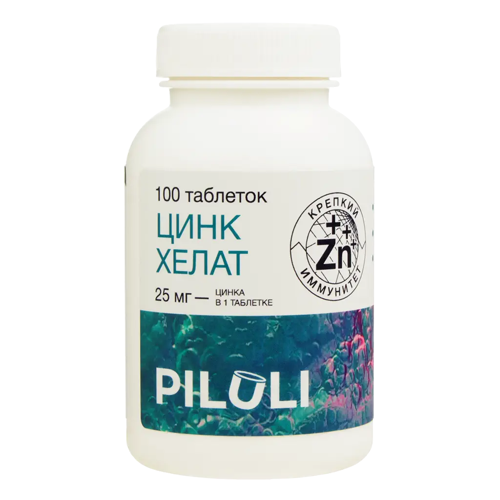 Piluli Цинк хелат, 25 мг, таблетки, 100 шт. фото