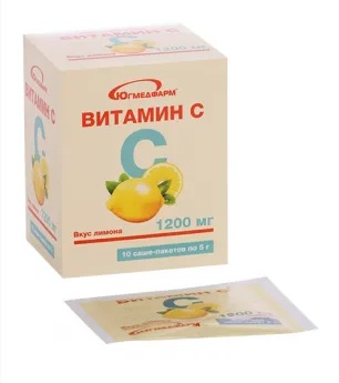 Витамин С Югмедфарм, 1200 мг, порошок для приготовления раствора для приема внутрь, 5 г, 10 шт, с лимоном фото