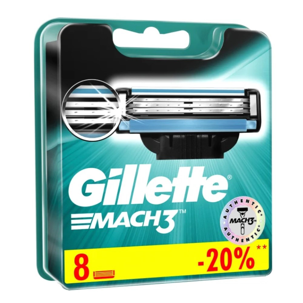 Gillette Mach 3 Кассеты для бритвенного станка, 8 шт. фото