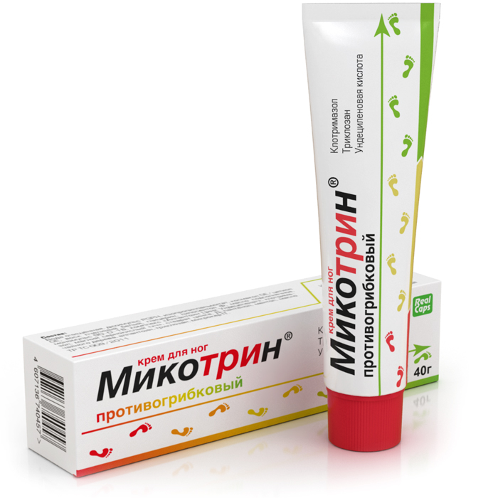 Микотрин, крем для ног, 40 г, 1 шт, противогрибковый фото