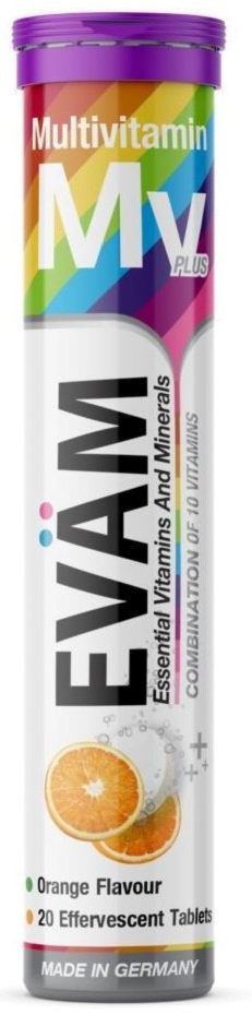 Evam Мультивитамины, таблетки шипучие, 4.1 г, 20 шт, апельсин фото