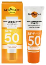 Биокон Максимальная защита SPF 50, крем для лица солнцезащитный, 25 мл, 1 шт, для особо чувствительных участков лица фото