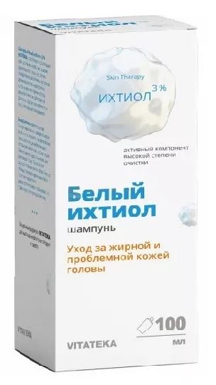 Витатека Шампунь Белый ихтиол, 3%, шампунь, 100 мл, 1 шт. фото