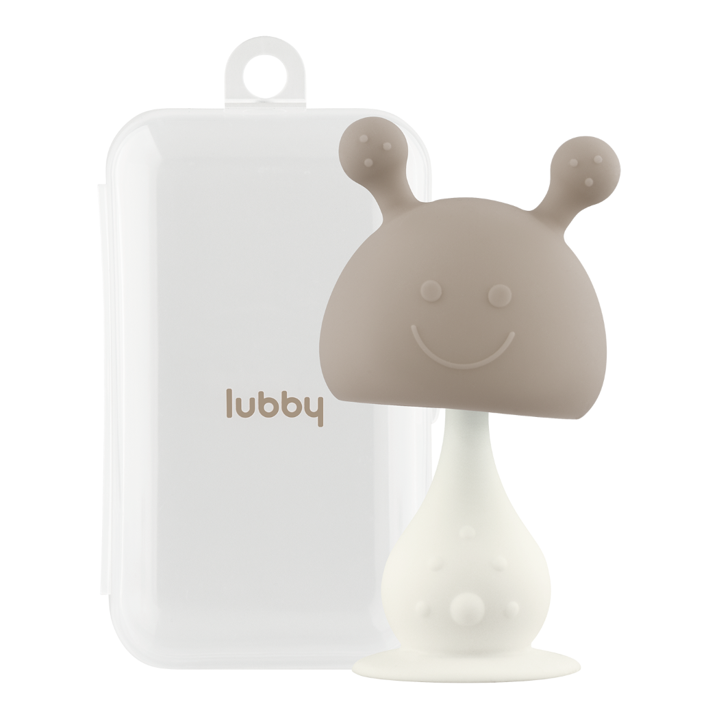 Lubby Прорезыватель-погремушка силиконовый, 0+ мес, 1 шт, с футляром, арт. 31927 фото