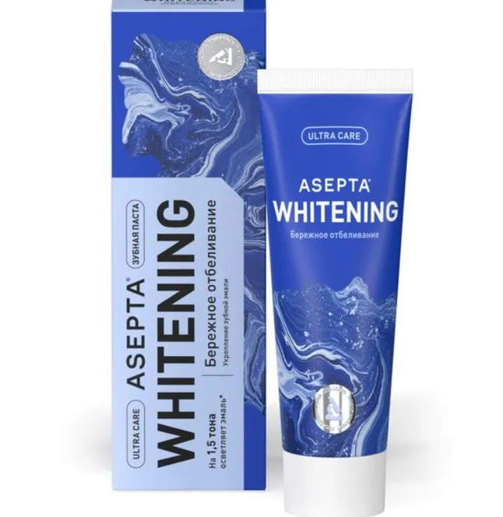 Асепта Plus Бережное отбеливание зубная паста, паста зубная, 75 г, 1 шт. фото