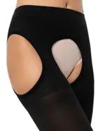 Интекс Универсал Чулки антиэмболические на поясе, 1 класс компрессии (18-21 mmHg), универсальный, пара, 1 шт, черного цвета фото 2