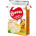 Винни каша безмолочная пшеничная с пребиотиками, каша, 200 г, 1 шт, с яблоком фото