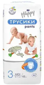 Bella Baby Happy Midi трусики, р. 3, 48 шт, 6-11 кг фото