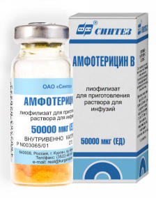 Амфотерицин B, 50 мг, лиофилизат для приготовления раствора для инфузий, 10 мл, 1 шт. фото