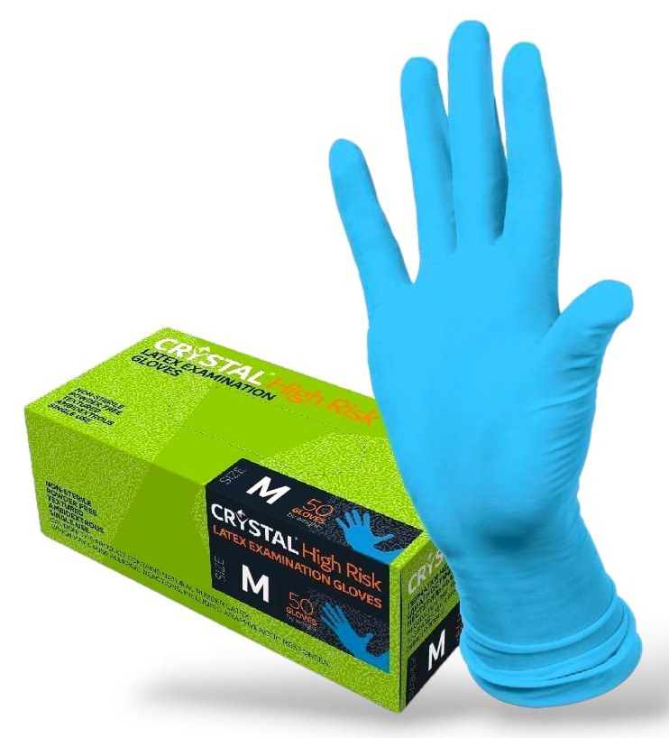 Crystal High Risk перчатки смотровые латексные неопудренные нестерильные, Medium M, пара, 25 шт. фото