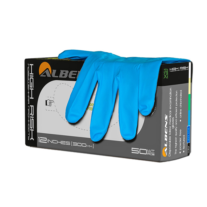 Albens High risk перчатки смотровые латексные неопудренные нестерильные, Medium M (7-8), пара, 25 шт. фото