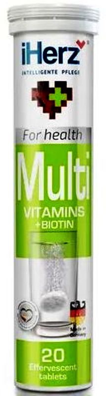 IHerz Мультивитаминс + Биотин, таблетки шипучие, 4 г, 20 шт. фото