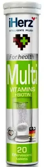 IHerz Мультивитаминс + Биотин, таблетки шипучие, 4 г, 20 шт. фото
