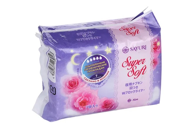 Sayuri Super Soft Night Прокладки гигиенические, прокладки гигиенические, 7 шт, 32 см фото