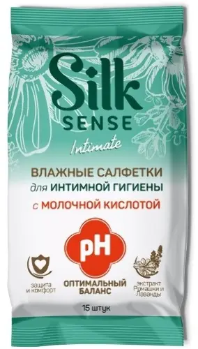 Ola! Silk Sense Салфетки для интимной гигиены с экстрактом ромашки и лаванды, 15 шт. фото