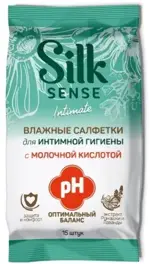 Ola! Silk Sense Салфетки для интимной гигиены с экстрактом ромашки и лаванды, 15 шт. фото