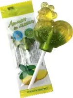 Карамель леденцовая Петушок на палочке Цинк Витамин С, карамель леденцовая, 17 г, 1 шт, лимон и мята фото