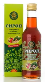 Сироп шиповник, имбирь, зеленый чай, сироп, 330 г, 1 шт. фото