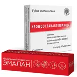 Губка коллагеновая кровоостанавливающая 50х50х8 мм + Эмалан гидрогель коллаген 25 мл, 1 шт. фото