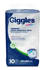 Giggles Underpad Пеленки впитывающие для взрослых, 60 см x 60 см, 10 шт. фото