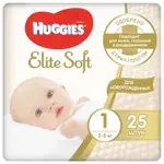 Huggies Elite Soft Подгузники детские одноразовые, р. 1, 25 шт, 3-5 кг фото