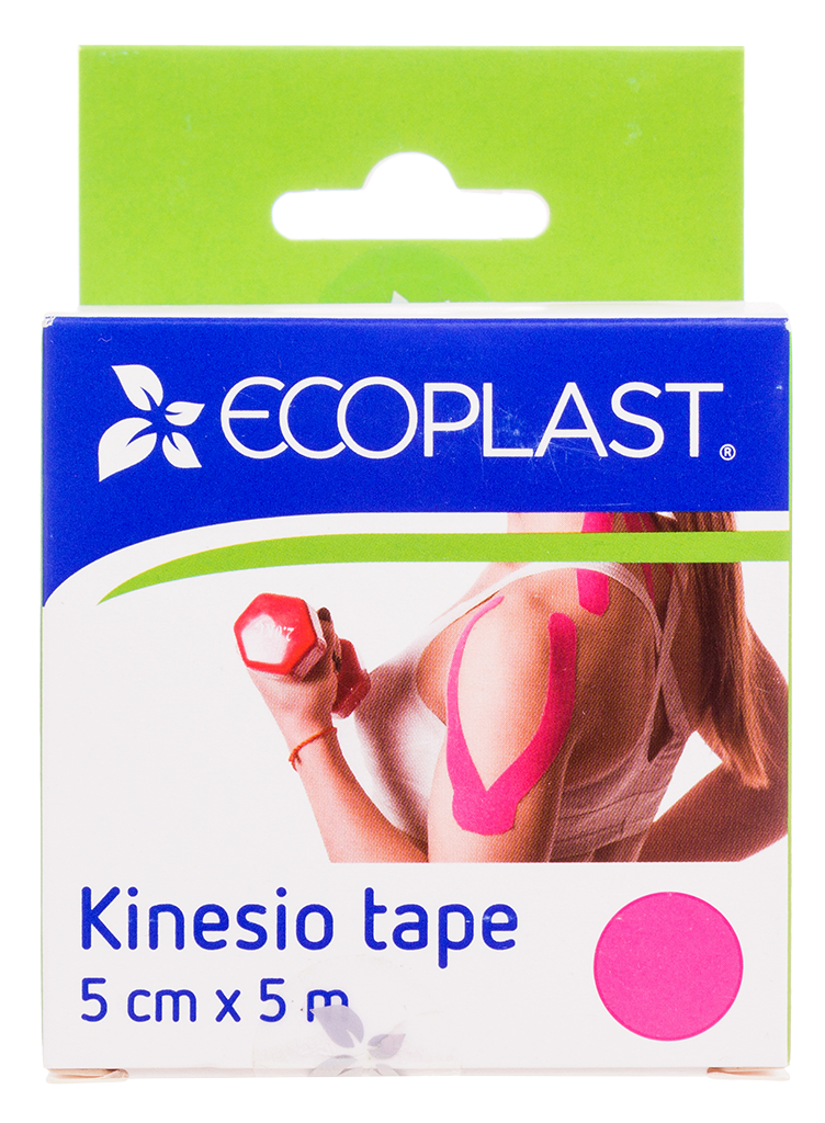 Ecoplast Kinesio tape, 5 см х 5 м, кинезио тейп, 1 шт, розовый фото
