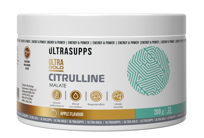 Ультрасаппс ультра голд цитруллин, порошок, 200 г, 1 шт, яблоко фото