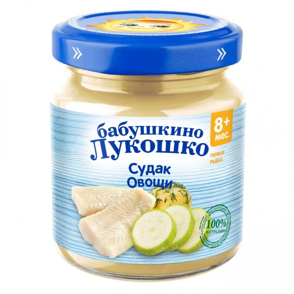 Бабушкино Лукошко детское пюре, пюре, 100 г, 1 шт, судак + овощи фото