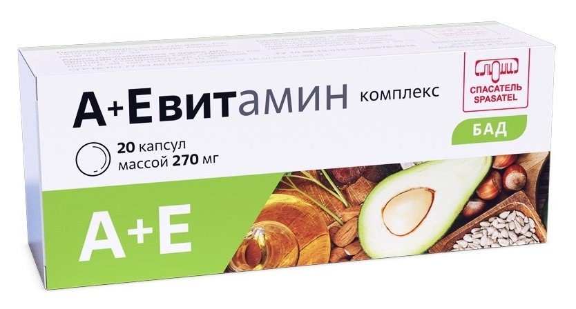 А+Е витамин комплекс, 270 мг, капсулы, 20 шт. фото