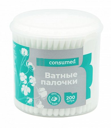 Консумед Ватные палочки, ватные палочки, 200 шт, цилиндр фото