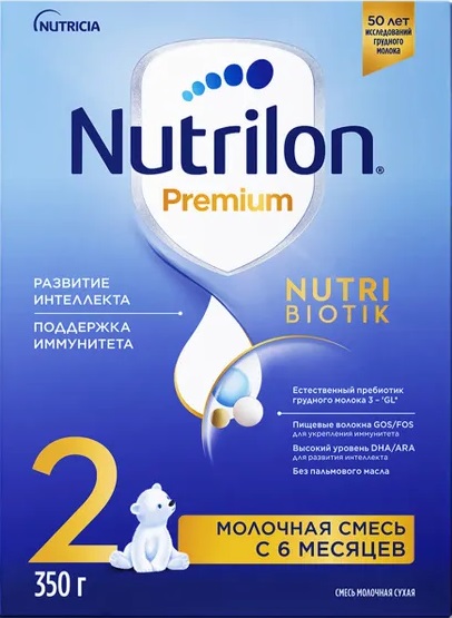 Nutrilon 2 Premium смесь молочная, 6+ мес, смесь молочная сухая, 350 г, 1 шт. фото