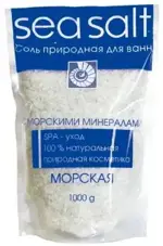 Соль для ванн Морская натуральная, соль для ванн, 1 кг, 1 шт. фото