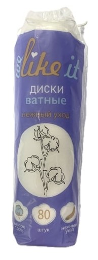 Лайк диски ватные, ватные диски, 80 шт. фото