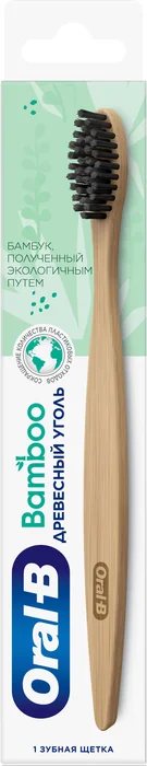 Oral-B Bamboo Древесный уголь, щетка зубная, 1 шт, средней жесткости фото