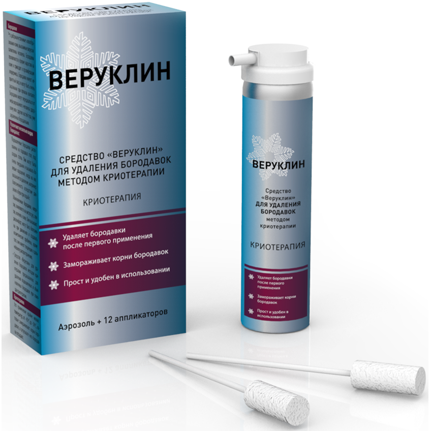 Веруклин, аэрозоль, 75 мл, 1 шт, 12 аппликаторов фото