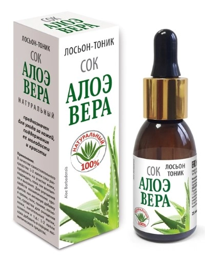 Сок алоэ вера натуральный, лосьон-тоник, 25 мл, 1 шт. фото