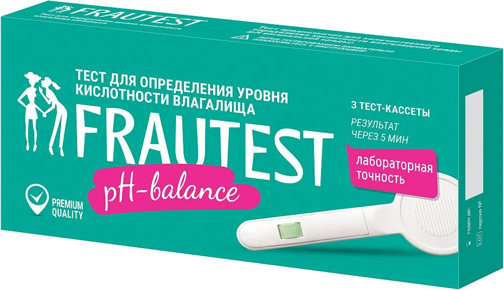 Frautest pH-balance Тест на рН влагалища, тест-кассета, 3 шт. фото
