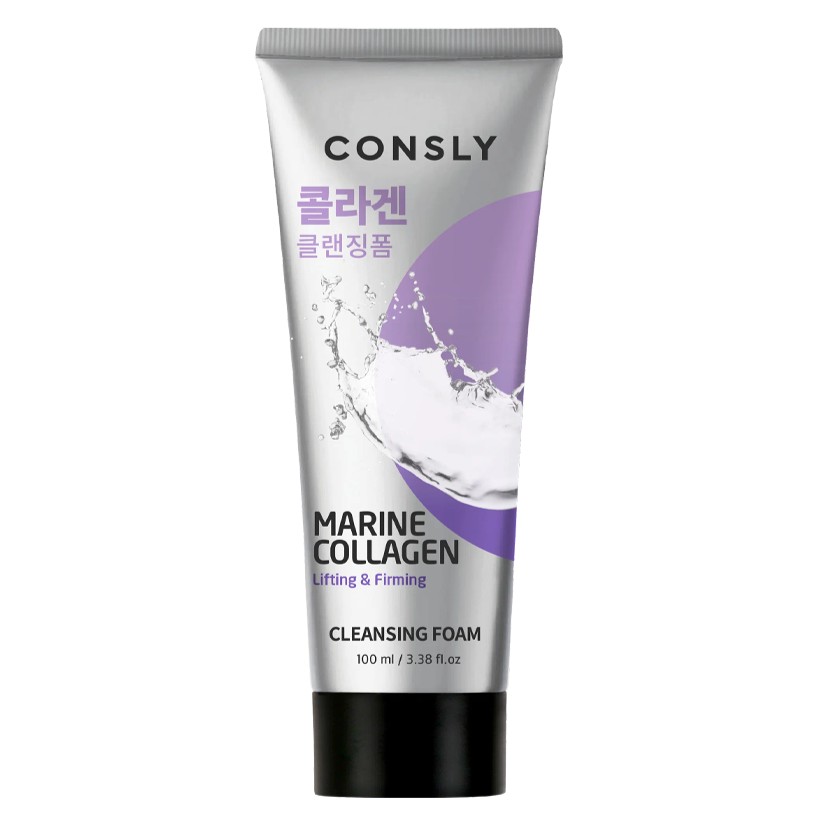Consly пенка для умывания укрепляющая кремовая с морским коллагеном, пенка для умывания, 100 мл, 1 шт. фото