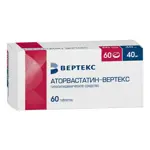 Аторвастатин-Вертекс, 40 мг, таблетки, покрытые пленочной оболочкой, 60 шт. фото