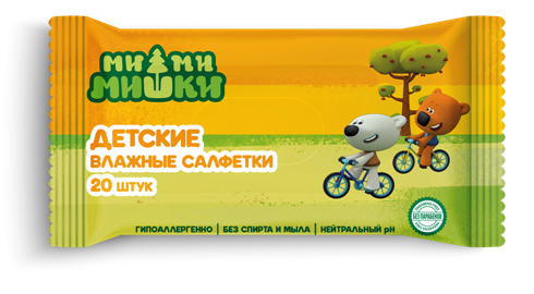 Ми-ми-мишки Салфетки влажные детские, салфетки влажные, 20 шт. фото