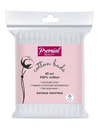 Premial Ватные палочки, ватные палочки в пакете, 45 шт. фото