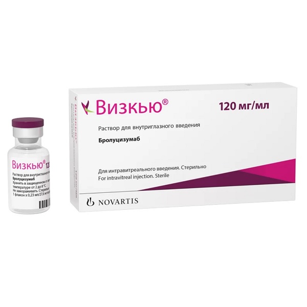 Визкью, 120 мг/мл, раствор для внутриглазного введения, 0.23 мл, 1 шт. фото