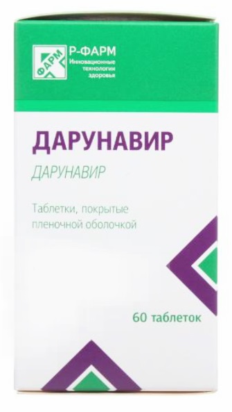 Дарунавир, 600 мг, таблетки, покрытые пленочной оболочкой, 60 шт. фото