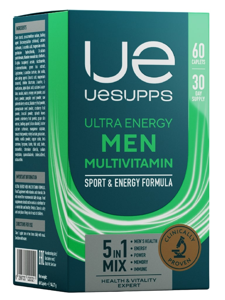 Uesupps Ultra Energy мен мультивитамин формула, каплеты, 60 шт. фото