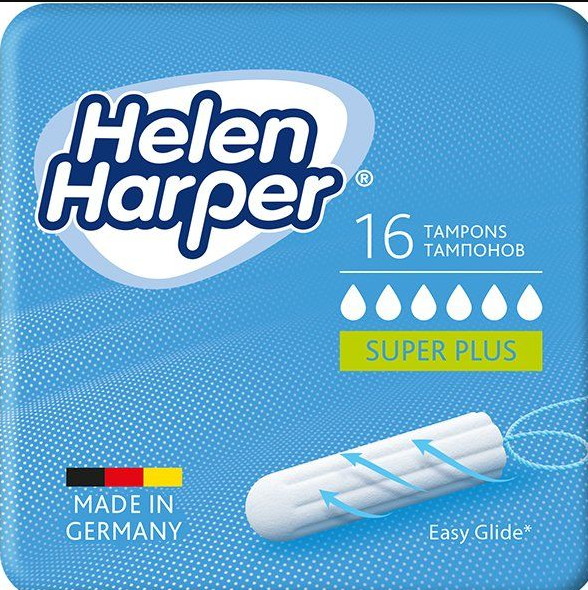 Helen harper super plus тампоны женские гигиенические, тампоны женские гигиенические, 16 шт, 6 капель, без аппликатора фото
