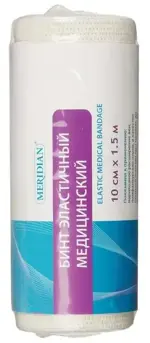 Meridian Бинт медицинский эластичный, 10 см х 1.5 м, 1 шт, средней растяжимости фото